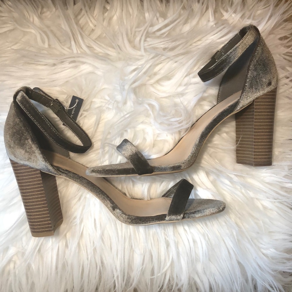 Faux suede heels